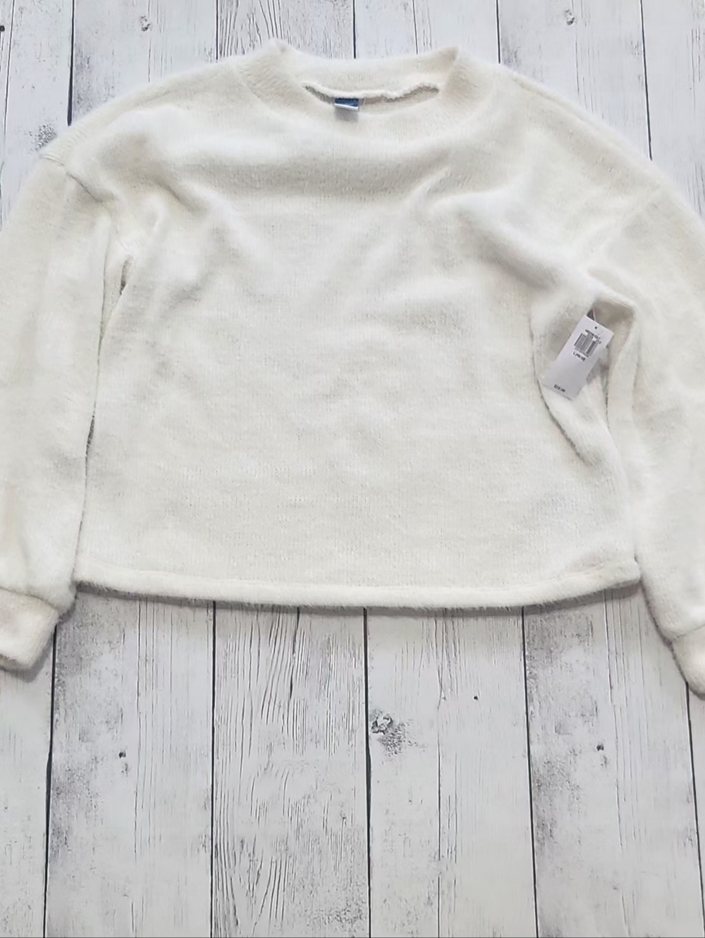 Nwt Girls Old Navy Size Large 10/12 Super Soft White Sweater